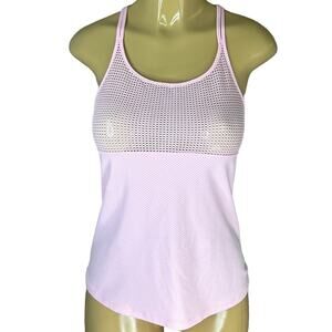 Lorna Jane Mesh Braided T-Back Tank Top Light Pink Size Medium